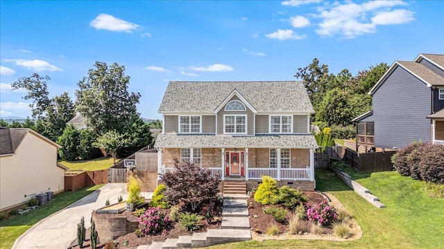 7918 Chianti Way, Chattanooga, TN 37421 - traditional-style home featuring covered porch, brick siding, a gate, and a shingled roof