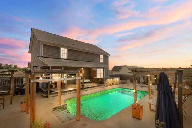 7918 Chianti Way, Chattanooga, TN 37421 - view of swimming pool featuring a pergola, a patio, a fenced backyard, and a deck