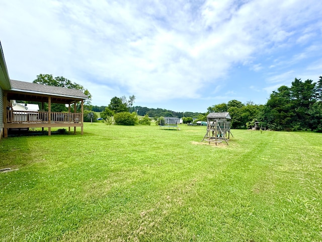 1828 Saunders Rd, Ringgold, GA 30736 - view of green lawn featuring a playground and a trampoline