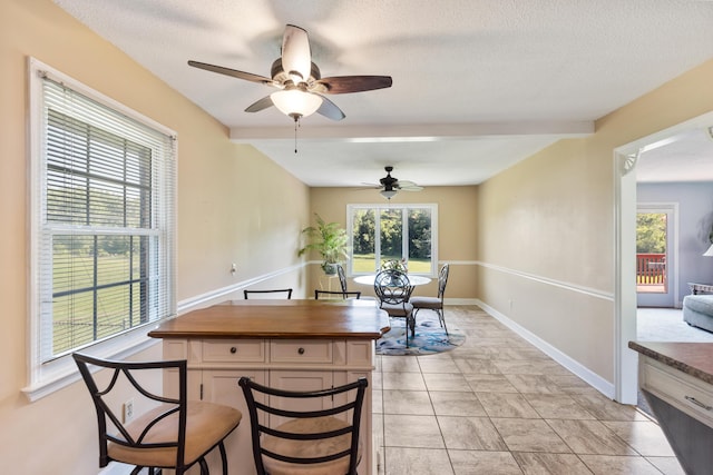 6509 Mill Stream Dr, Harrison, TN 37341 - dining room featuring a ceiling fan and a textured ceiling