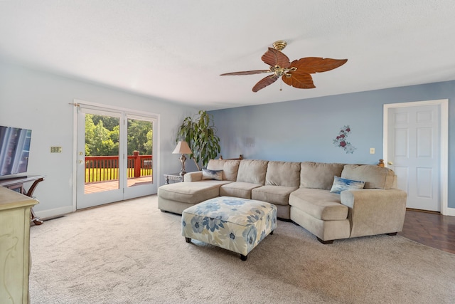 6509 Mill Stream Dr, Harrison, TN 37341 - carpeted living area featuring ceiling fan and baseboards