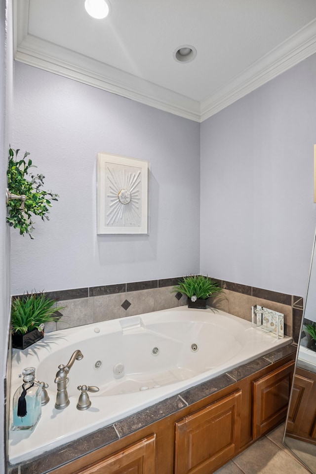 2507 Saint Lucie Ct, Chattanooga, TN 37421 - full bathroom featuring ornamental molding and a whirlpool tub