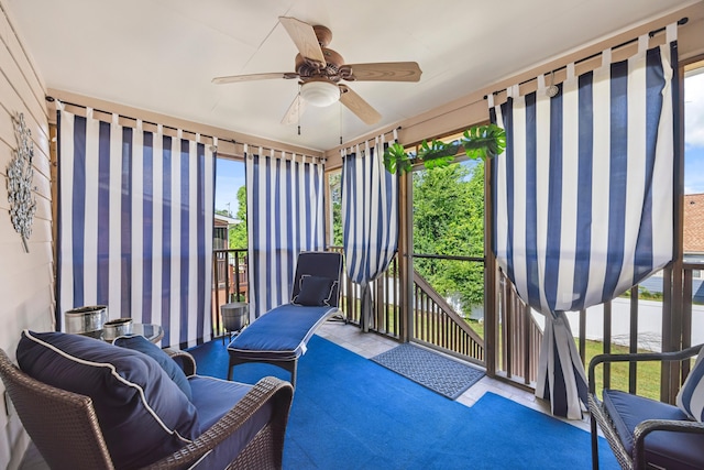 2507 Saint Lucie Ct, Chattanooga, TN 37421 - sunroom / solarium featuring a ceiling fan, plenty of natural light, and tile patterned flooring