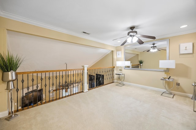 2507 Saint Lucie Ct, Chattanooga, TN 37421 - unfurnished room with ceiling fan, carpet floors, ornamental molding, and recessed lighting