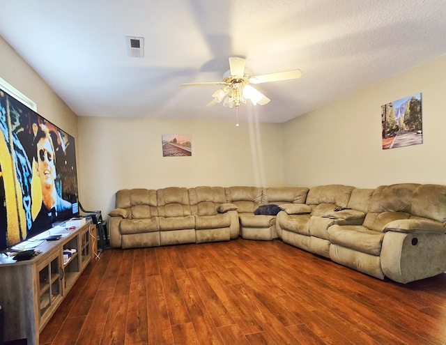 407 W 3rd St, Jasper, TN 37347 - living room with wood finished floors and ceiling fan