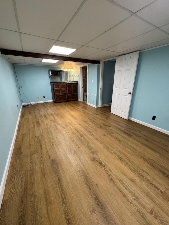 311 Branch Dr, Hixson, TN 37343 - finished basement featuring a drop ceiling and wood finished floors