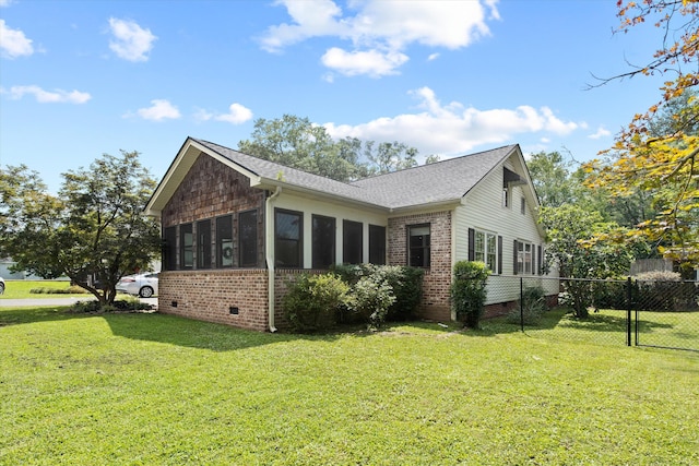157 Park Ave, Trion, GA 30753 - view of property exterior with brick siding, crawl space, and a sunroom