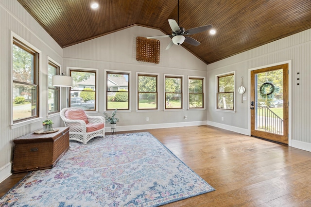 157 Park Ave, Trion, GA 30753 - sunroom / solarium with wood ceiling, healthy amount of natural light, wood finished floors, recessed lighting, and high vaulted ceiling
