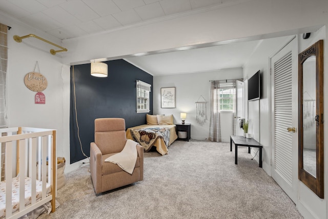 157 Park Ave, Trion, GA 30753 - carpeted bedroom featuring crown molding