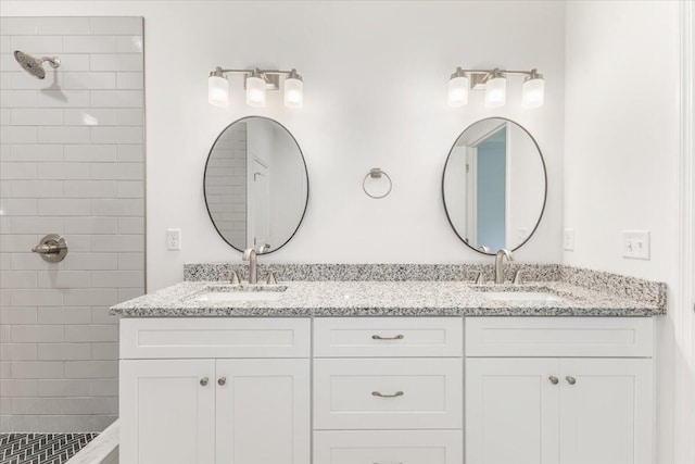 845 James Ave, Chattanooga, TN 37421 - full bathroom featuring double vanity and tiled shower
