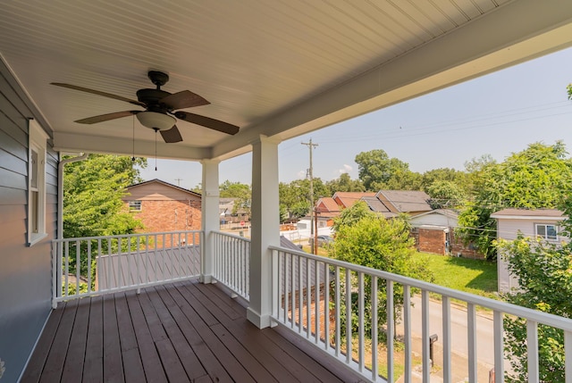 1106 Flynn St, Chattanooga, TN 37403 - wooden deck featuring a ceiling fan and a residential view