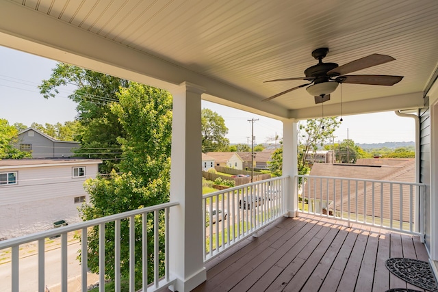 1106 Flynn St, Chattanooga, TN 37403 - wooden deck with ceiling fan and a residential view