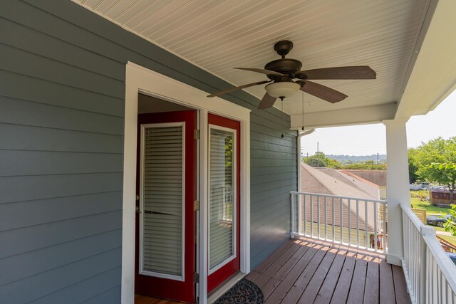 1106 Flynn St, Chattanooga, TN 37403 - wooden deck with ceiling fan