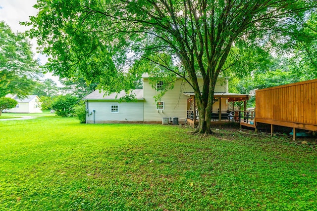 1727 Saunders Rd, Ringgold, GA 30736 - view of grassy yard featuring a wooden deck