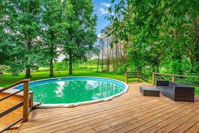 1727 Saunders Rd, Ringgold, GA 30736 - swimming pool with a deck, a yard, and an outdoor hangout area