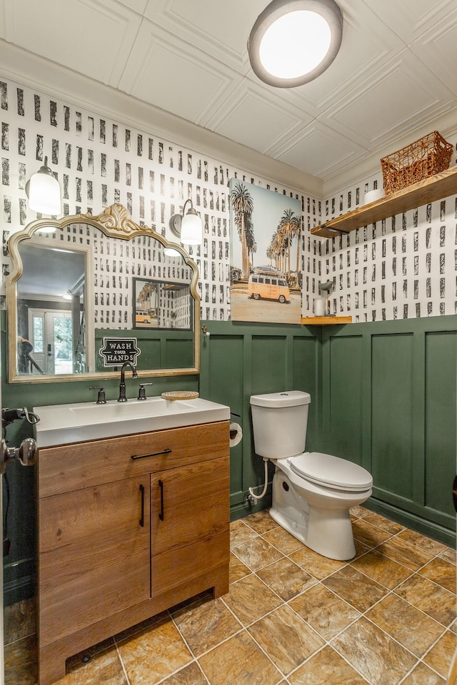 1727 Saunders Rd, Ringgold, GA 30736 - bathroom with vanity and an ornate ceiling