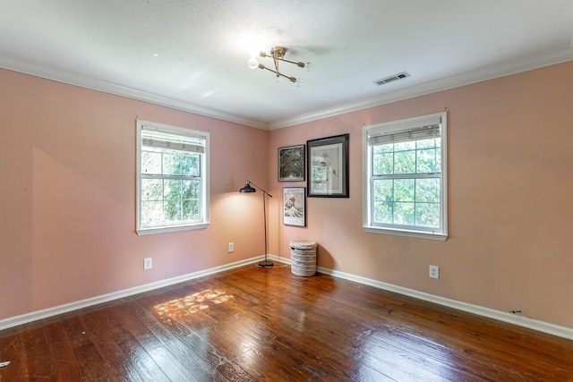 1727 Saunders Rd, Ringgold, GA 30736 - spare room featuring healthy amount of natural light, ornamental molding, and hardwood / wood-style floors