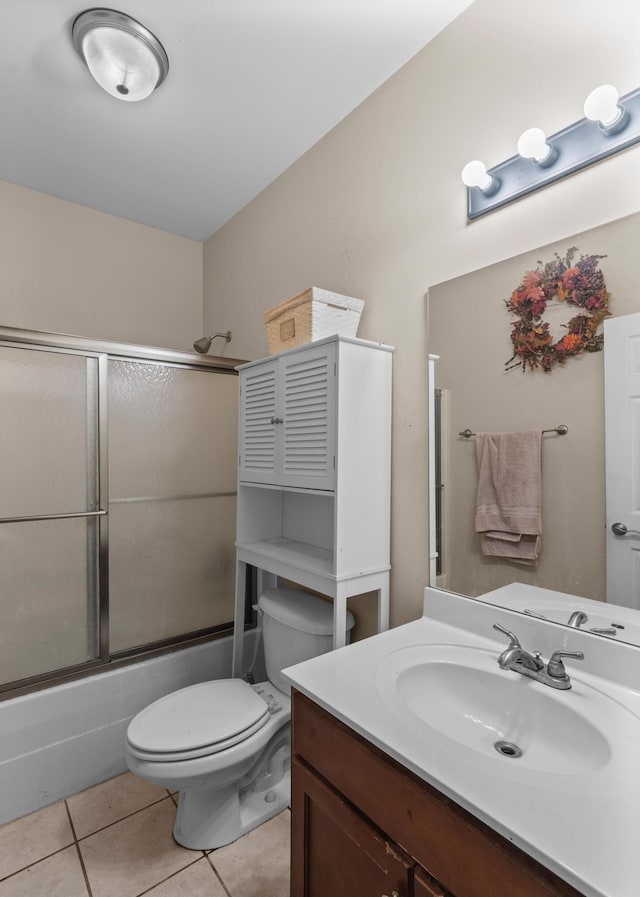8189 Kaitlin Ln, Ooltewah, TN 37363 - full bathroom with vanity, shower / bath combination with glass door, and tile patterned floors