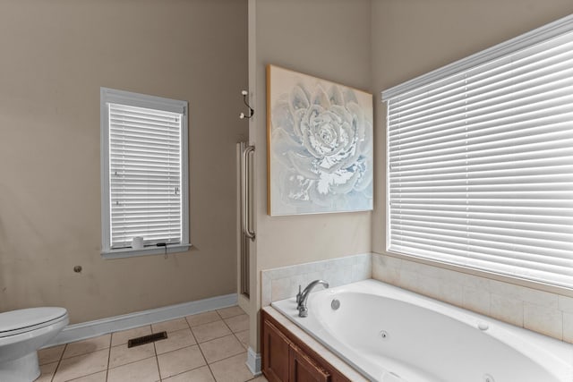 8189 Kaitlin Ln, Ooltewah, TN 37363 - bathroom with a tub with jets and tile patterned flooring