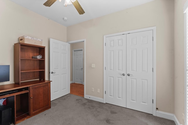 8189 Kaitlin Ln, Ooltewah, TN 37363 - unfurnished office with carpet floors and ceiling fan