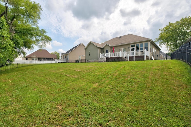 8189 Kaitlin Ln, Ooltewah, TN 37363 - rear view of property featuring a deck and a fenced backyard