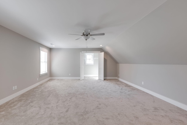 10619 Kavya Ln, Apison, TN 37302 - additional living space featuring a ceiling fan, carpet flooring, and vaulted ceiling