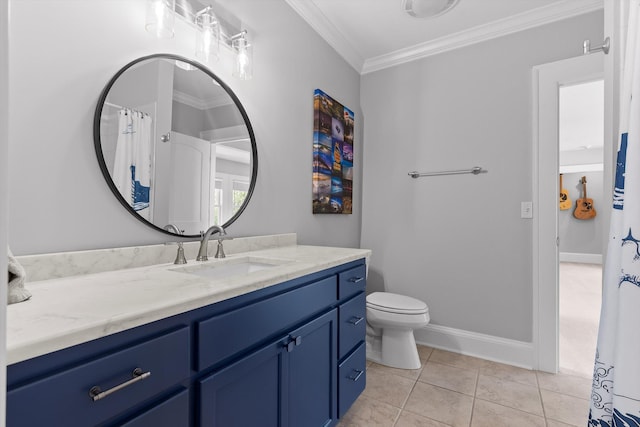 2109 E Brow Rd, Walden, TN 37377 - full bath with ornamental molding, vanity, and tile patterned floors