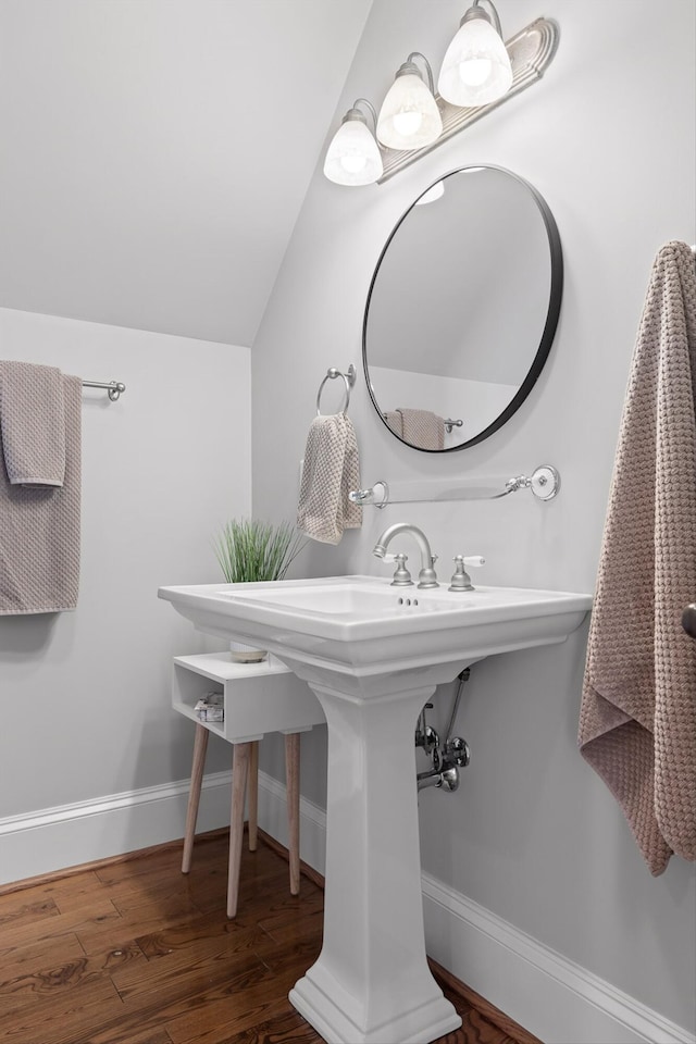 2109 E Brow Rd, Walden, TN 37377 - bathroom with wood finished floors and lofted ceiling