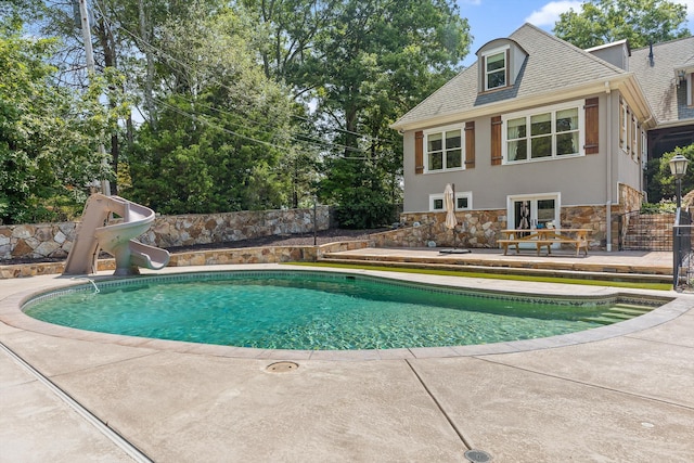 2109 E Brow Rd, Walden, TN 37377 - view of swimming pool with a water slide and a patio
