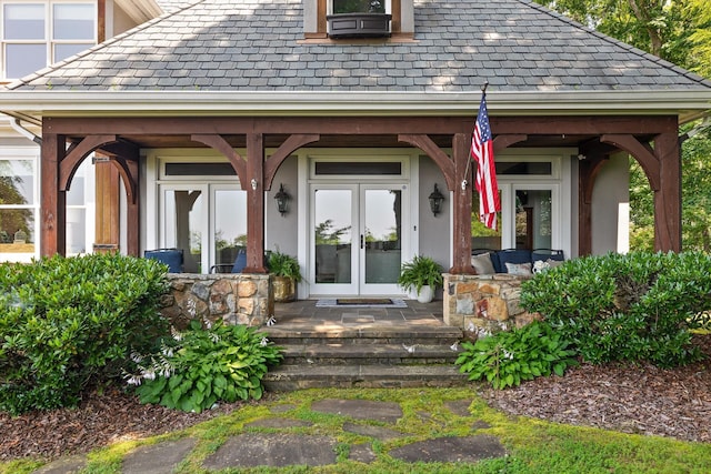 2109 E Brow Rd, Walden, TN 37377 - property entrance with french doors, a high end roof, and covered porch