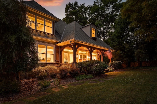 2109 E Brow Rd, Walden, TN 37377 - back of property featuring a shingled roof and covered porch