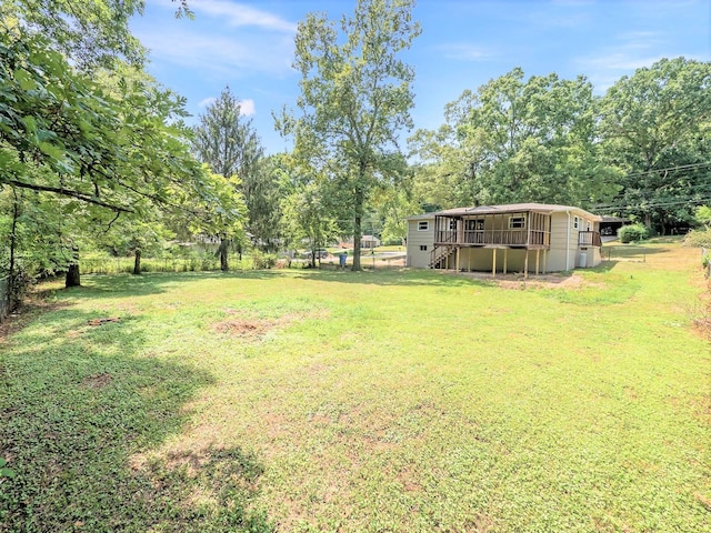 4702 Eldridge Rd, Hixson, TN 37343 - view of grassy yard featuring stairs