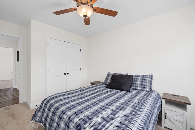 6859 Steep Hl, Ooltewah, TN 37363 - carpeted bedroom featuring a closet and ceiling fan