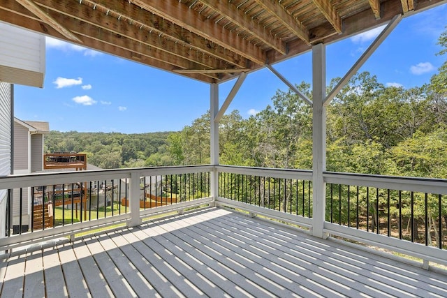 6859 Steep Hl, Ooltewah, TN 37363 - wooden deck featuring a wooded view
