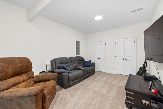 6859 Steep Hl, Ooltewah, TN 37363 - living area featuring light carpet and electric panel