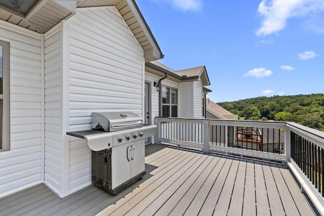 6859 Steep Hl, Ooltewah, TN 37363 - wooden deck with area for grilling