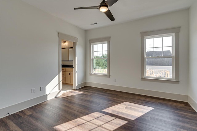 7104 Paxton Cir, Hixson, TN 37343 - spare room with ceiling fan and wood finished floors