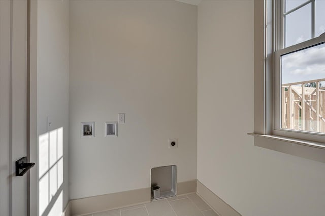 7104 Paxton Cir, Hixson, TN 37343 - laundry room featuring hookup for an electric dryer, tile patterned floors, and washer hookup
