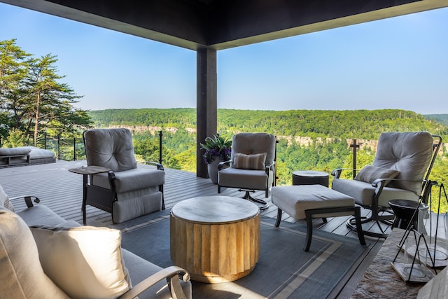 1034 Montlake Rd, Soddy Daisy, TN 37379 - view of patio / terrace with a view of trees and an outdoor living space