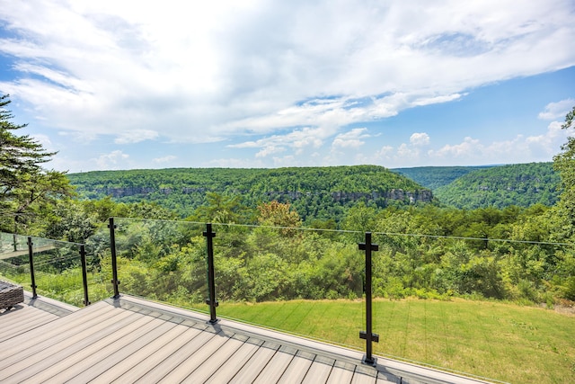 1034 Montlake Rd, Soddy Daisy, TN 37379 - deck featuring a forest view and a lawn