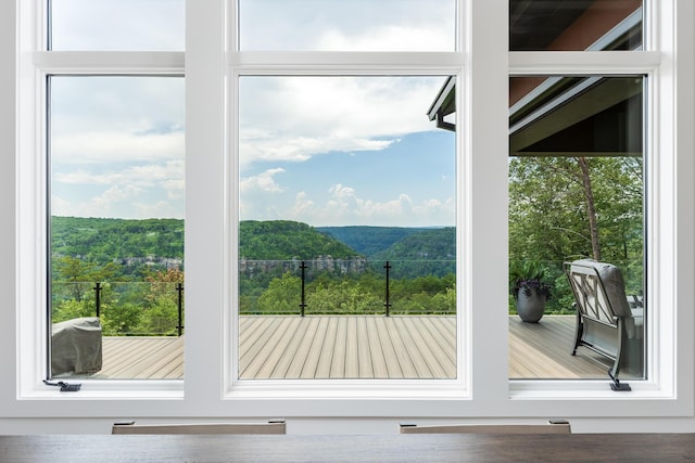 1034 Montlake Rd, Soddy Daisy, TN 37379 - doorway to outside featuring plenty of natural light and a forest view