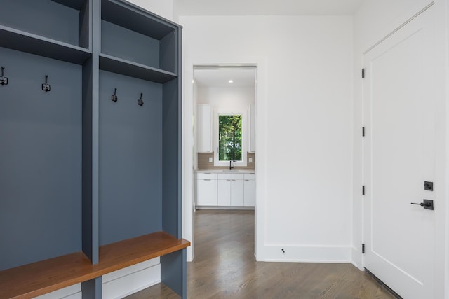 1034 Montlake Rd, Soddy Daisy, TN 37379 - mudroom featuring dark wood-style flooring and baseboards