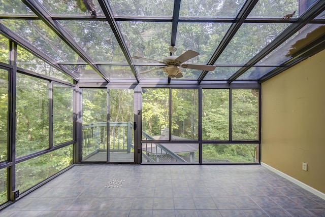 9028 Warbler Ln, Chattanooga, TN 37421 - unfurnished sunroom featuring ceiling fan
