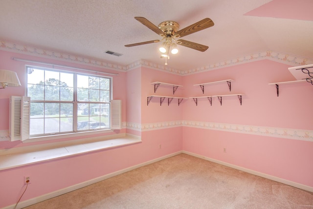 9028 Warbler Ln, Chattanooga, TN 37421 - unfurnished room with a ceiling fan, light carpet, and a textured ceiling