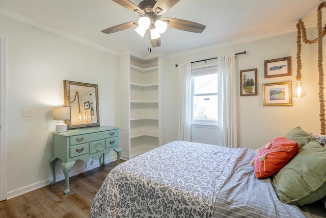 171 Gentry Rd, Ringgold, GA 30736 - bedroom featuring dark wood finished floors, ornamental molding, and ceiling fan