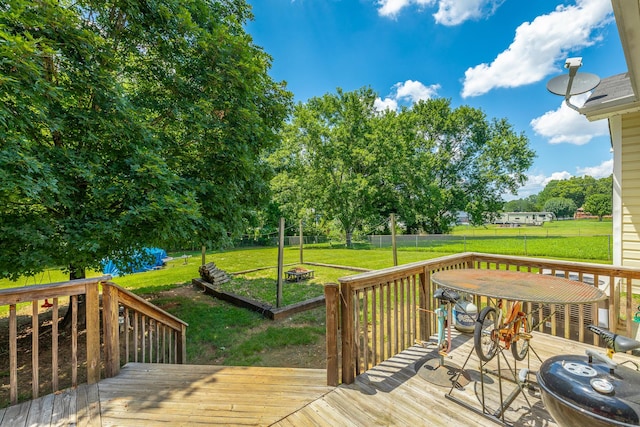171 Gentry Rd, Ringgold, GA 30736 - wooden deck with a fenced backyard and outdoor dining area