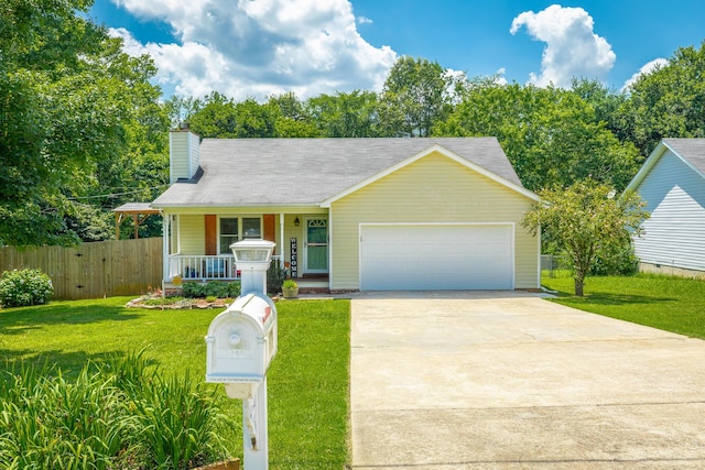 171 Gentry Rd, Ringgold, GA 30736 - view of front of property with a porch, an attached garage, driveway, and a chimney