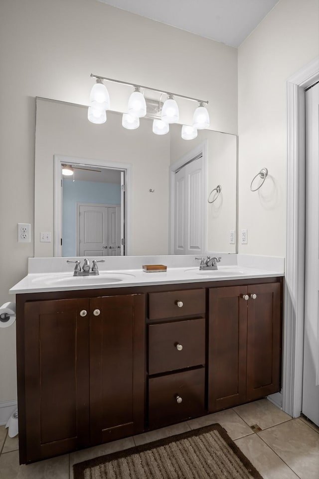 509 E 16th St, Chattanooga, TN 37408 - full bathroom with double vanity and tile patterned floors