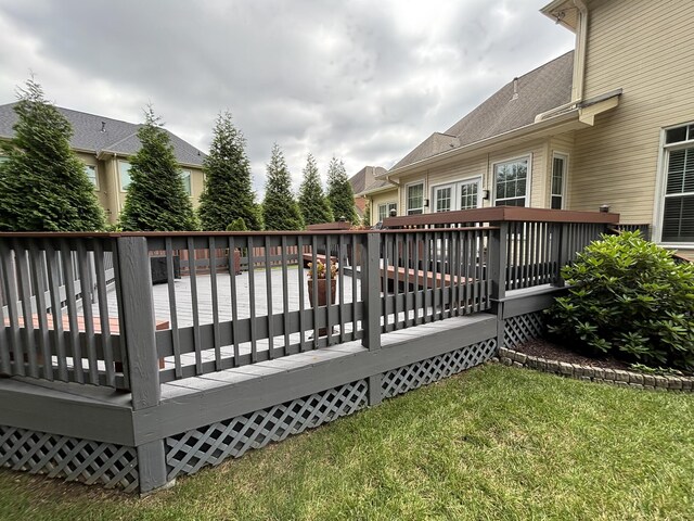 6419 Camdendown Ln, Hixson, TN 37343 - wooden deck with a yard