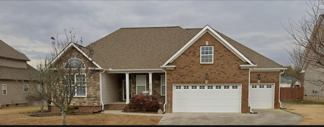 7406 Nightfall Cir, Ooltewah, TN 37363 - traditional-style home with driveway, an attached garage, and brick siding